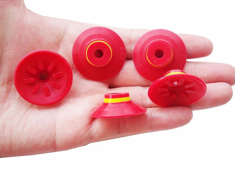 SICOLAS 5 pcs Industrial Flat Vacuum Suction Cup F Series Single-Layer Silicone Robotic Arm Accessory with Ribs (F30) - Image 3